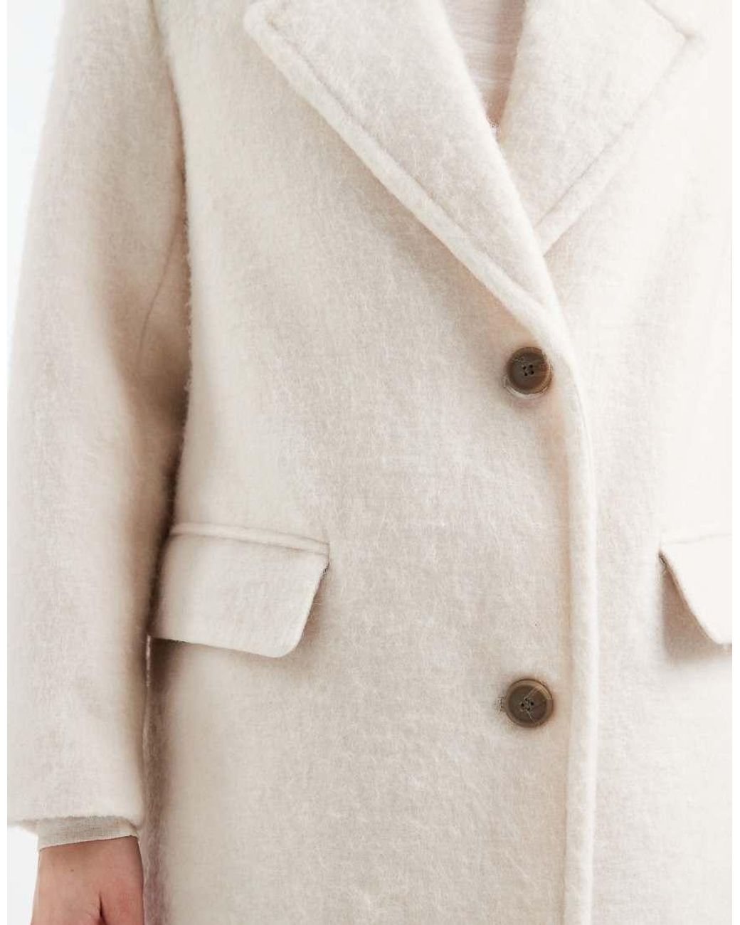 ASOS Blue Premium Brushed Wool Blend Dad Coat