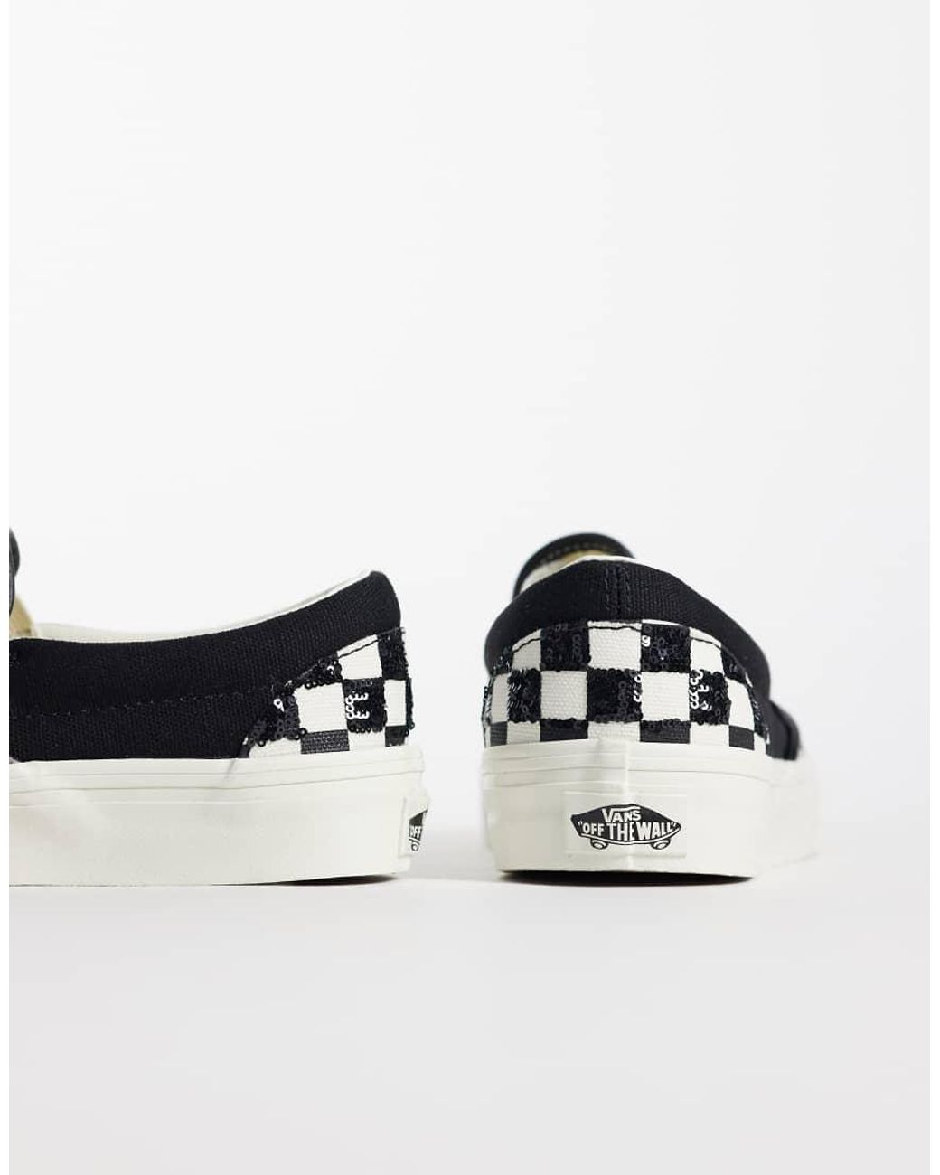 Vans Black Classic Slip-on Sequin Checkerboard Sneakers