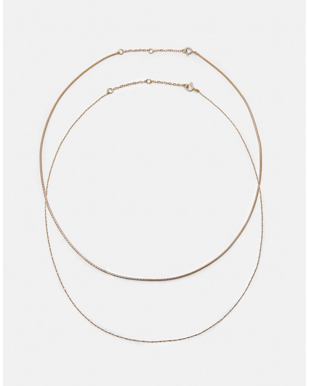 Pull&Bear White – 2er-pack basic-halsketten