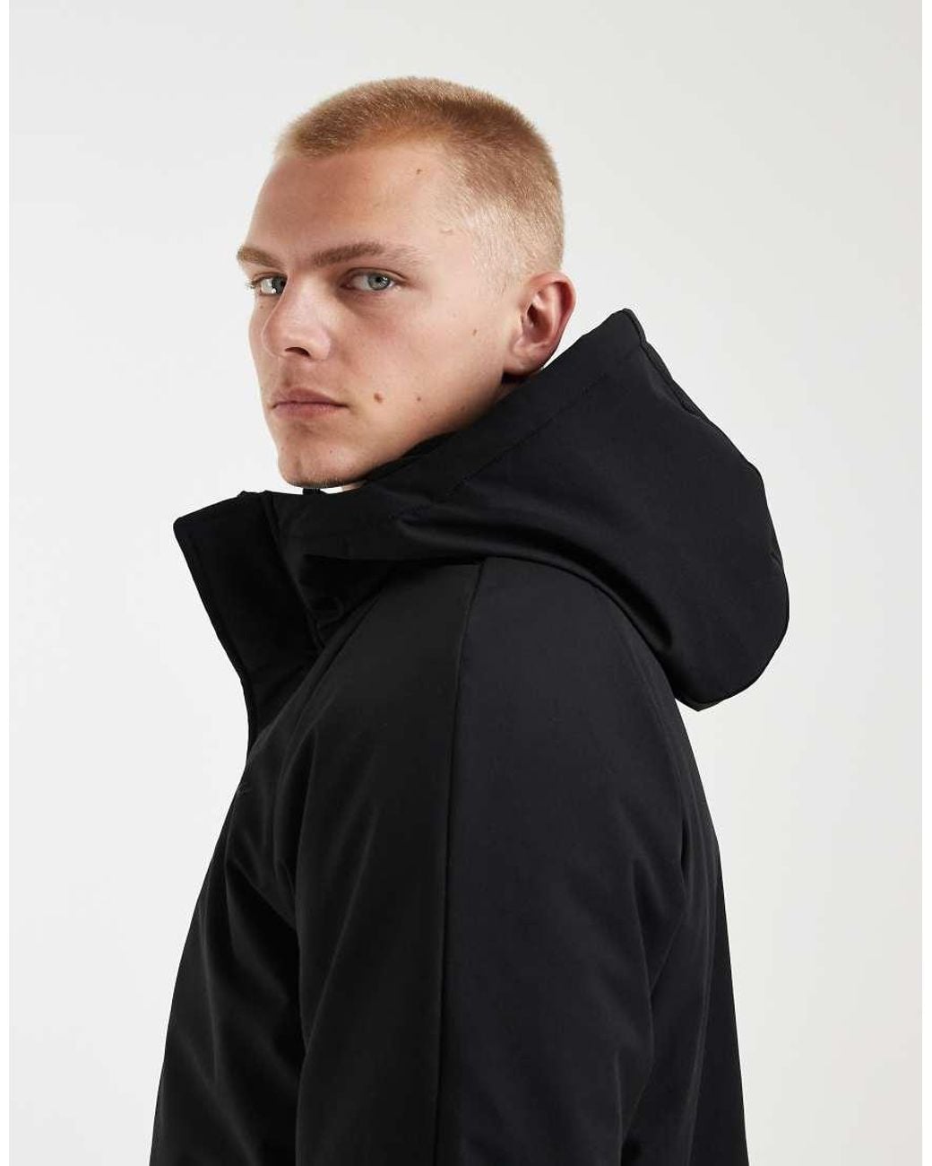 Redefined Rebel Black Boxy Oversized Jacket for men