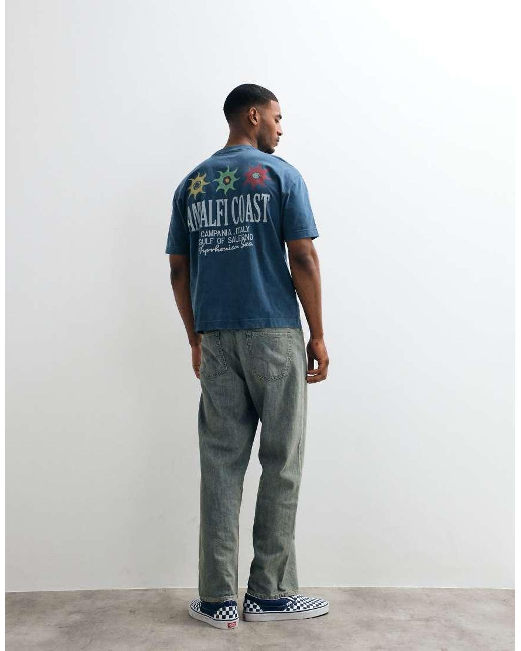 Hollister Blue Amalfi Back Graphic Boxy T-shirt for men