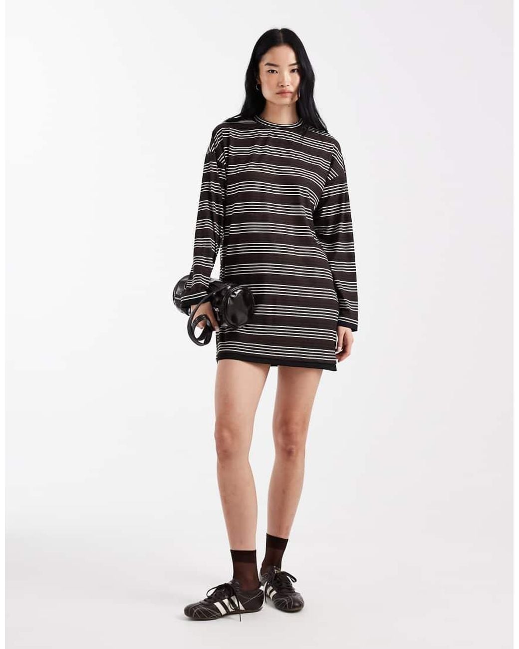 ASOS Black Long Sleeve Double Layer Mini Dress