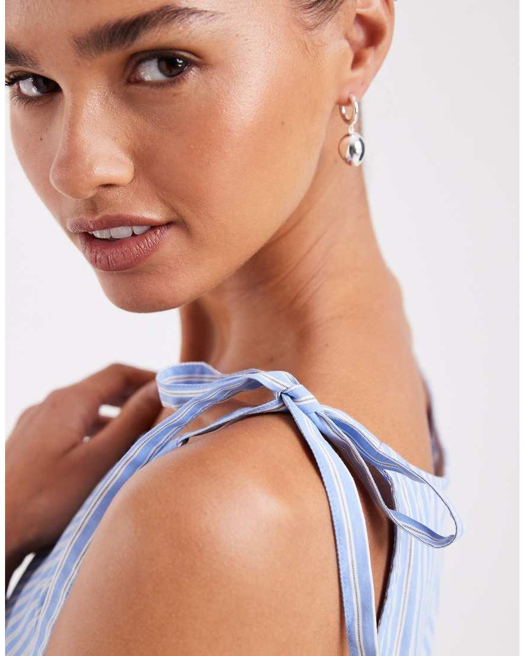 JJXX White Seersucker Striped Top