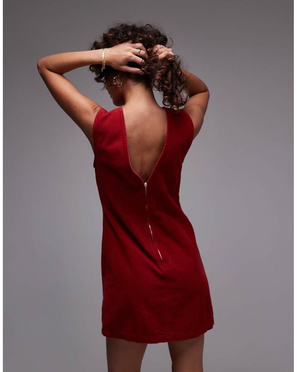 Low back red dress hot sale