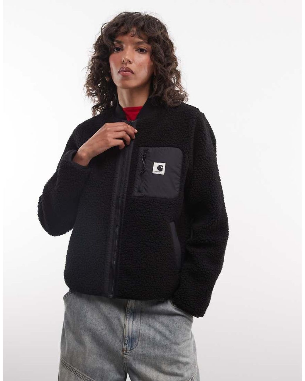 Carhartt Blue Janet Borg Zip Through Liner Jacket
