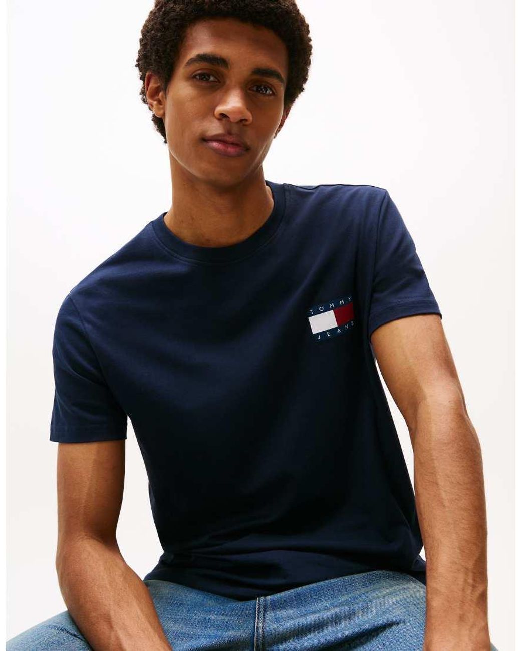 Tommy Hilfiger Blue 2-pack Slim Fit Flag Logo T-shirts for men
