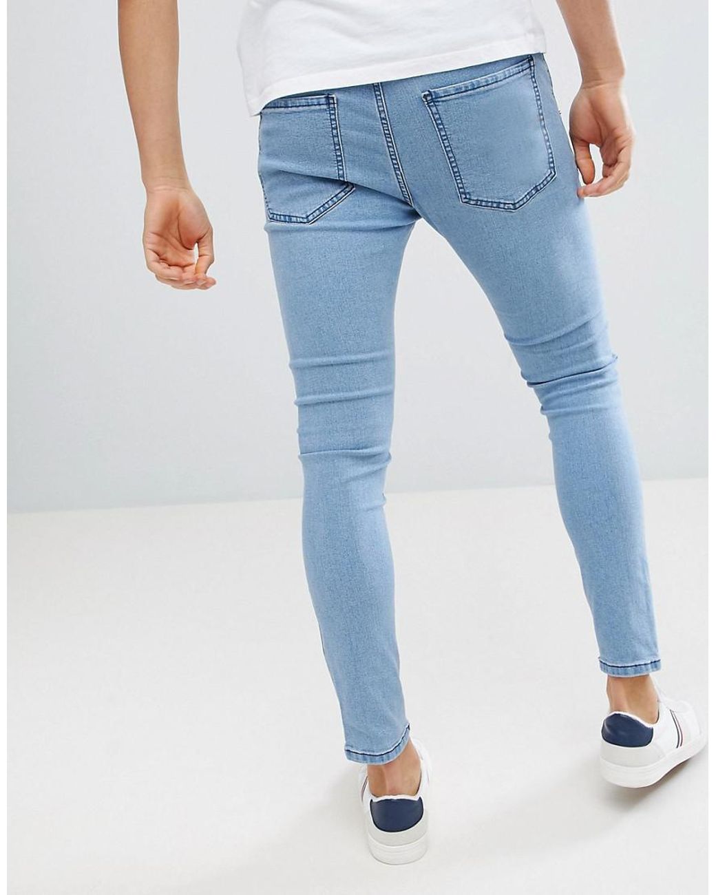 Bershka Denim Super Skinny Jeans in Blue for Men | Lyst