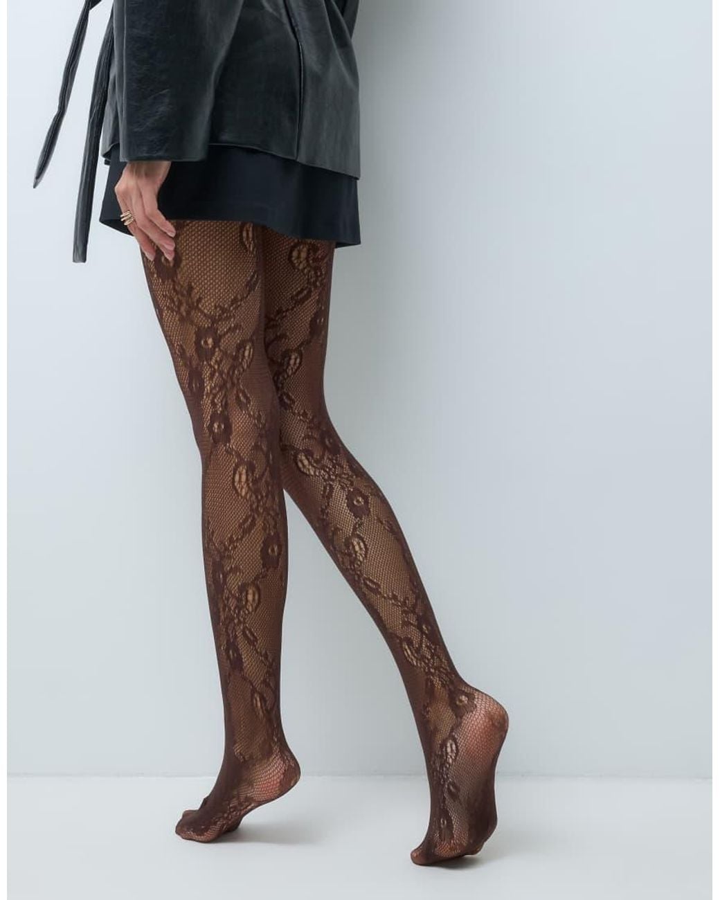 New Look Brown Floral Tights