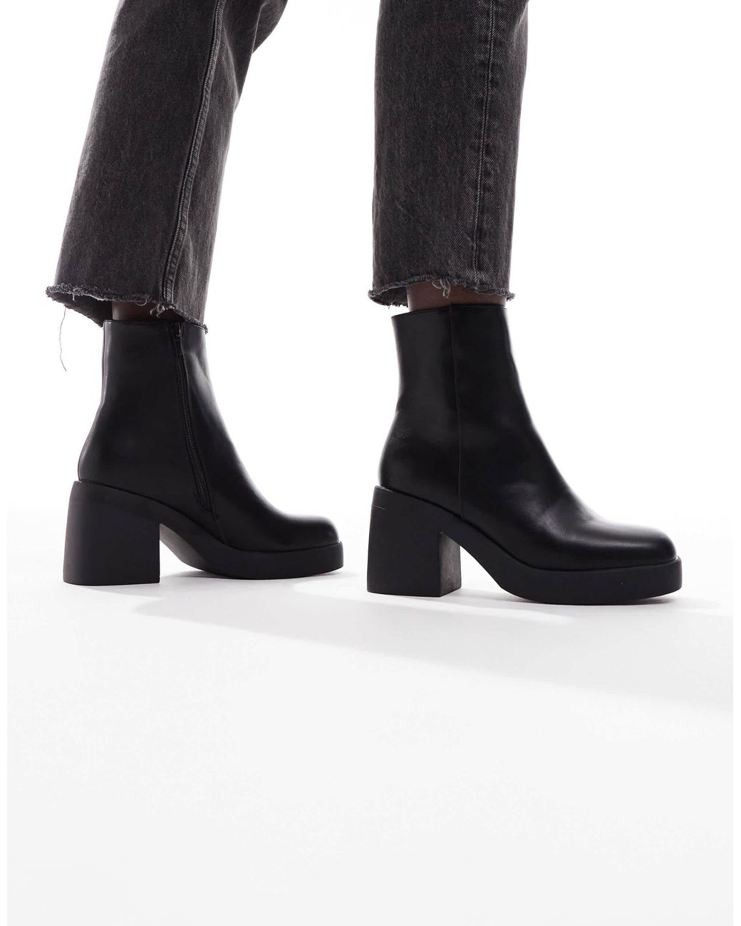 SEQWL Black Audi Chunky Ankle Boots