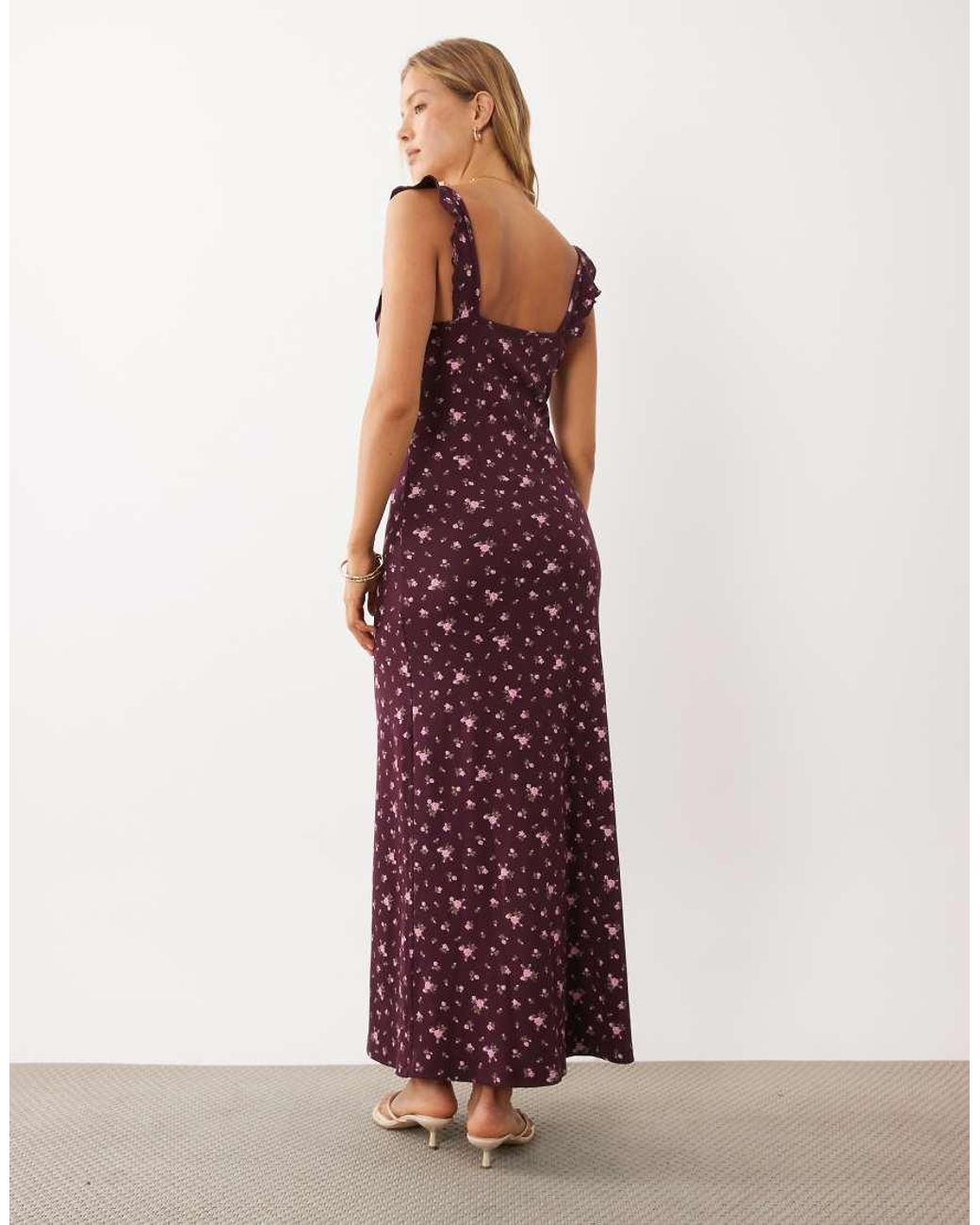 Miss Selfridge Red Cami Ruffle Maxi Dress