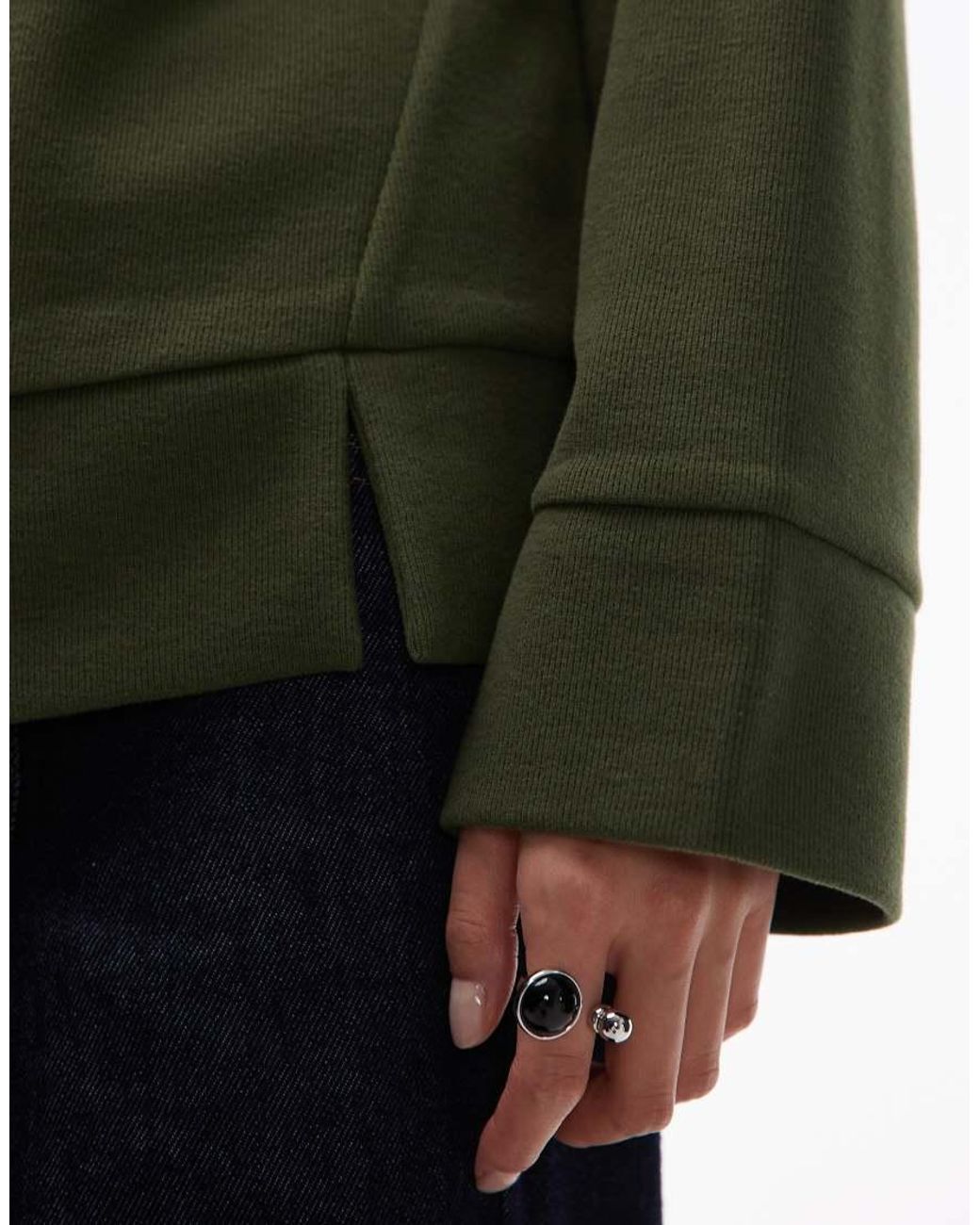 ASOS Green Supersoft Split Hem Sweatshirt