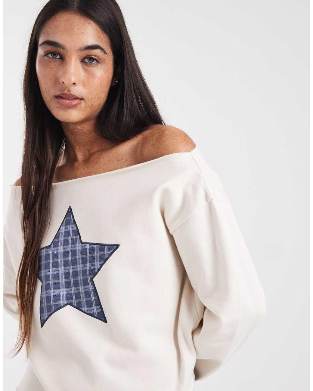 Cotton On White Off The Shoulder Fleece Jumper