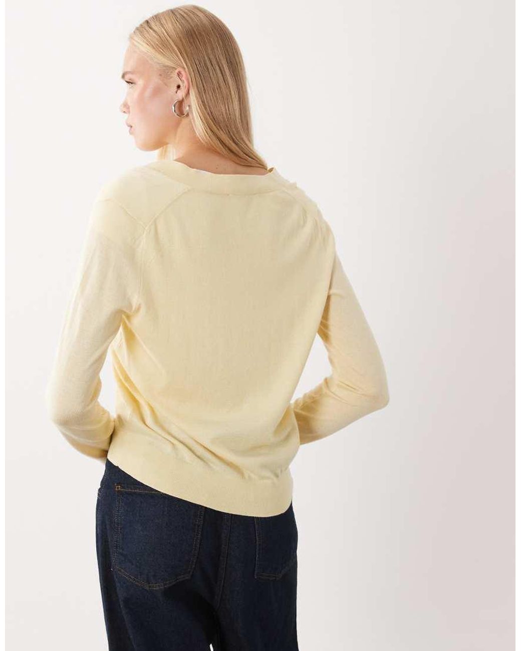 Mango Natural V Neck Jumper