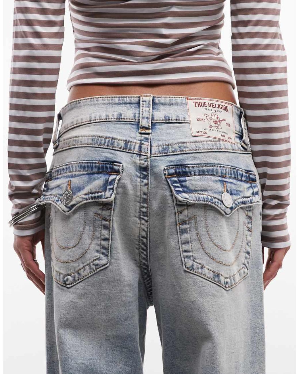 True Religion Gray Bailey Barrel Jeans