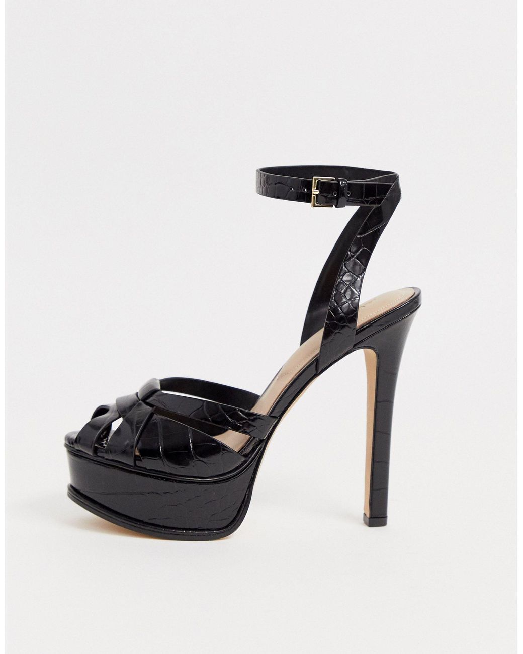 ALDO Lacla Platform Heel Sandal in Black | Lyst