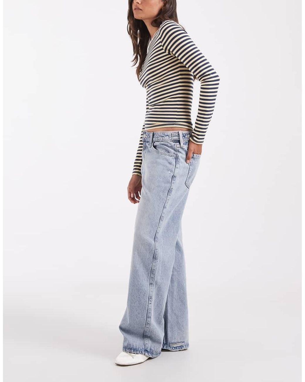 Hollister Blue Adjustable Baggy Jeans