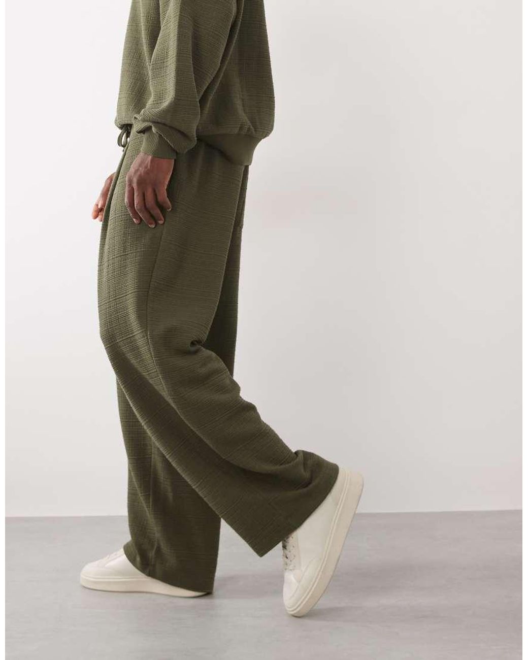 ASOS White Balloon Crosshatch Textured Trackies for men