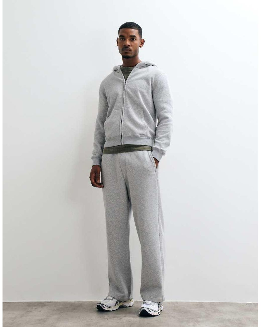 Hollister Gray Uncuffed baggy Low Rider joggers for men