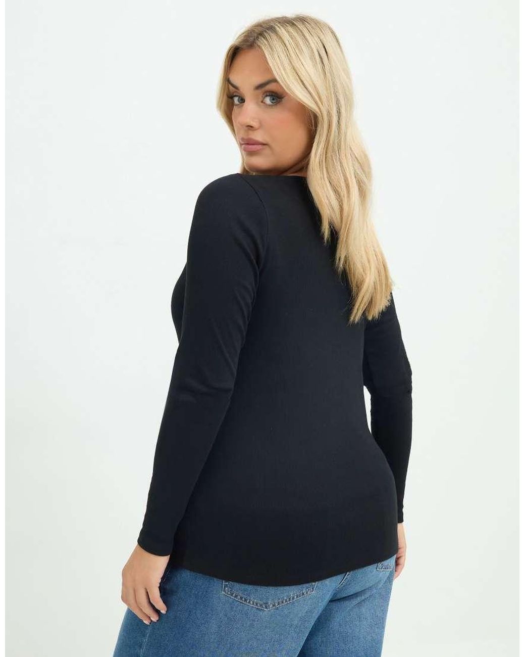 Yours Clothing Blue Button Front Long Sleeve Top