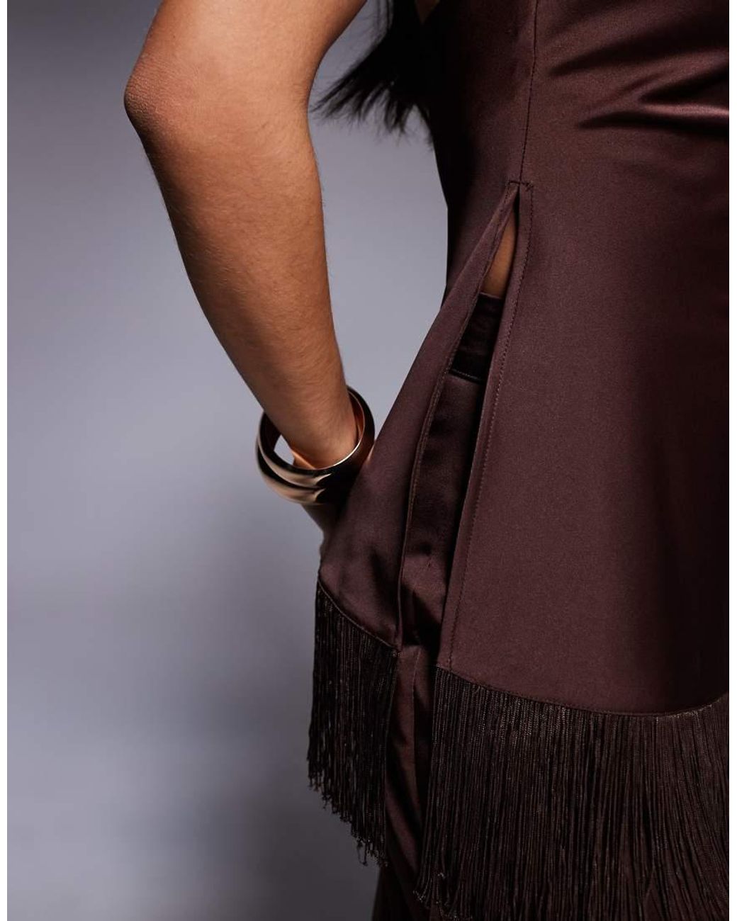 ASOS Purple Asos X The Sourced Collection Strappy Top With Fringing