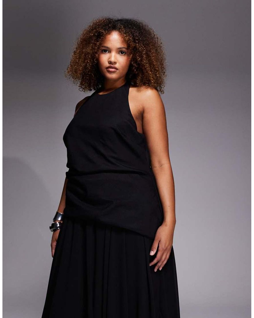 Forever New Blue Godet Open Back Maxi Dress