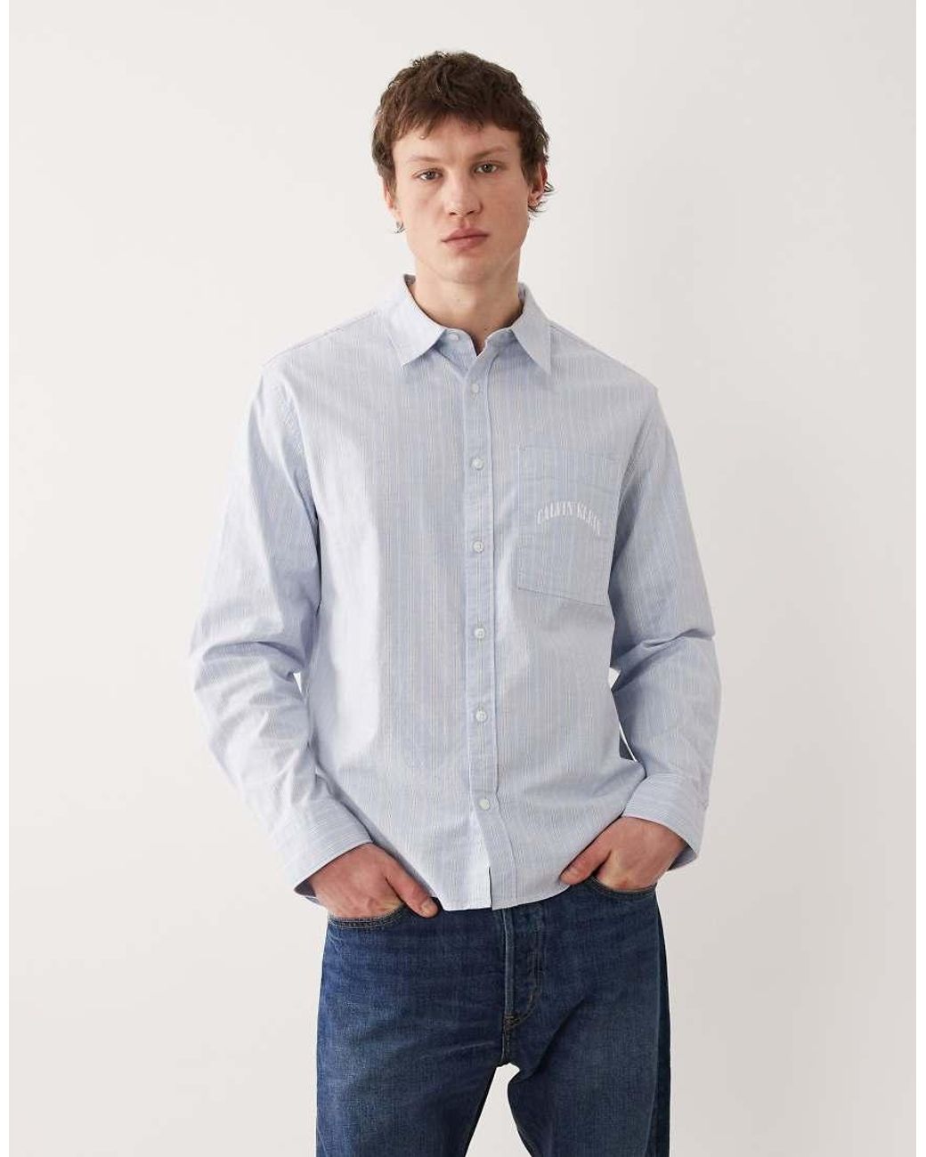 Calvin Klein Blue Oxford Shirt for men