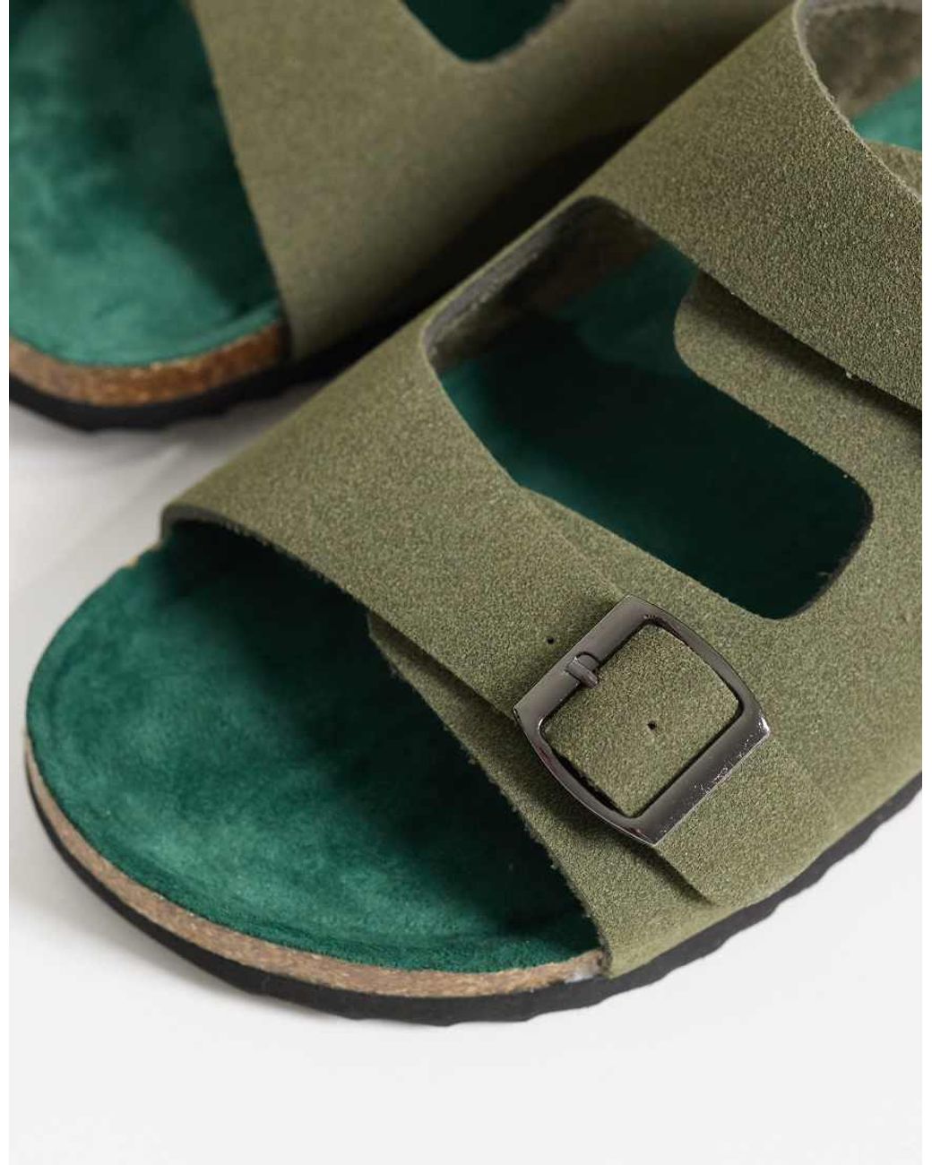 Only & Sons Green Faux Suede Mule Sandals for men