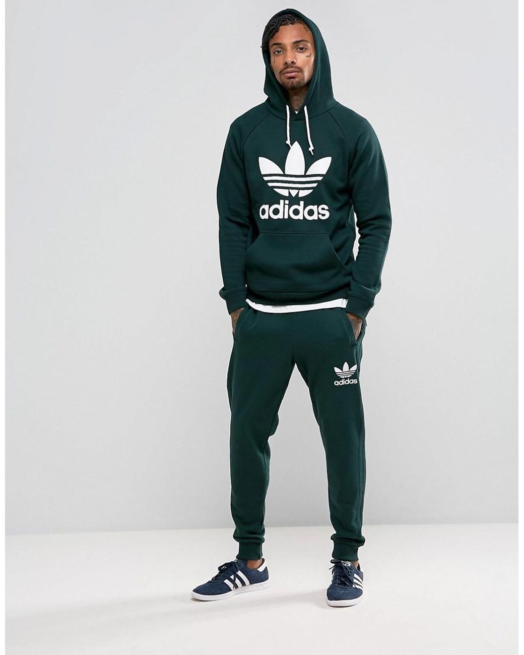 adidas Originals Cotton Trefoil Hoodie In Green Br4183 for Men | Lyst Canada