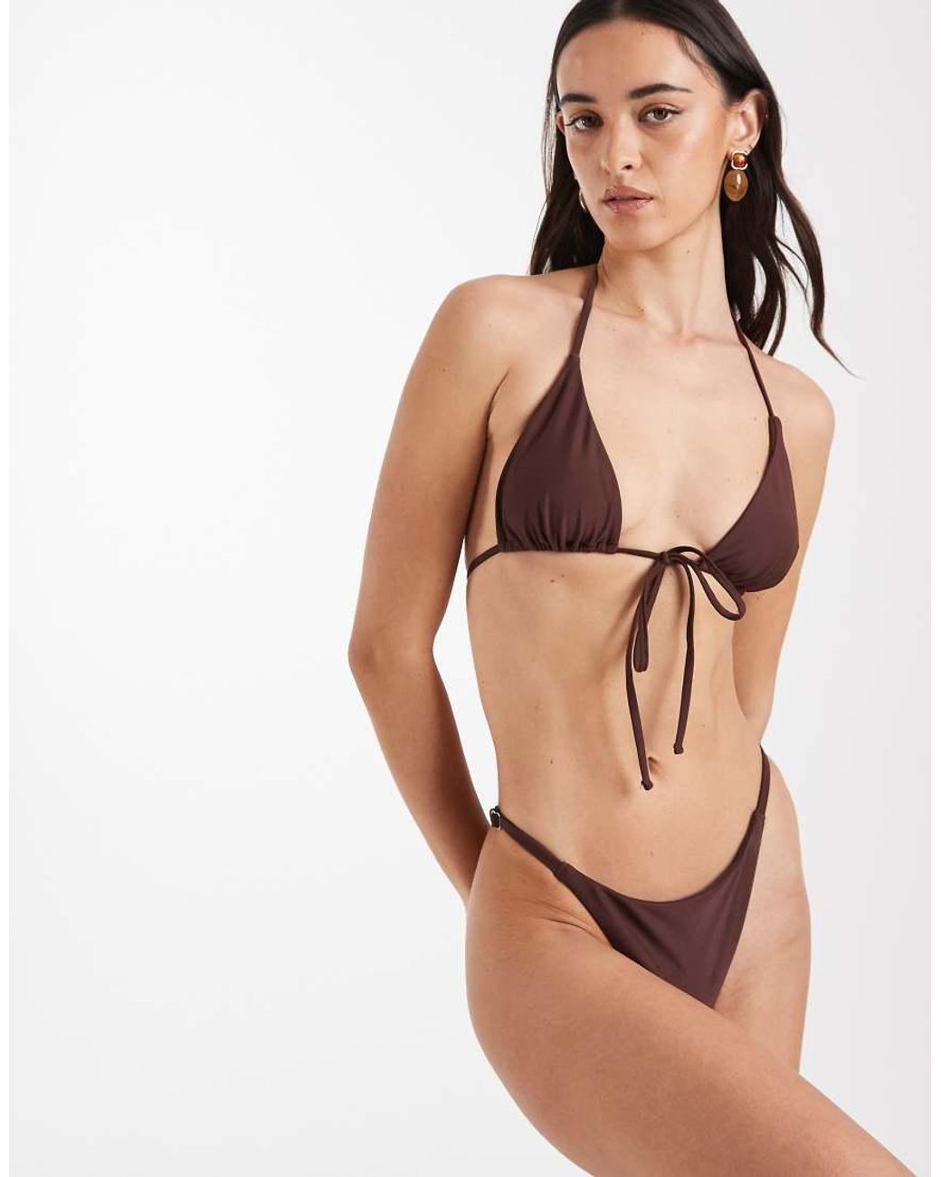 Pieces Natural Adjustable Thong Bikini Bottoms Co-ord