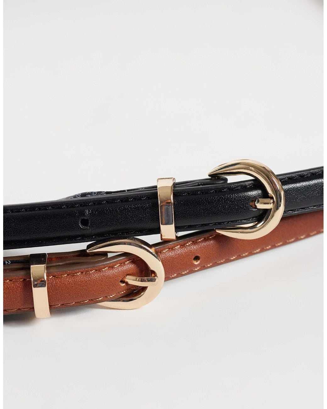 Vero Moda White Leather Look 2 Pack Belted