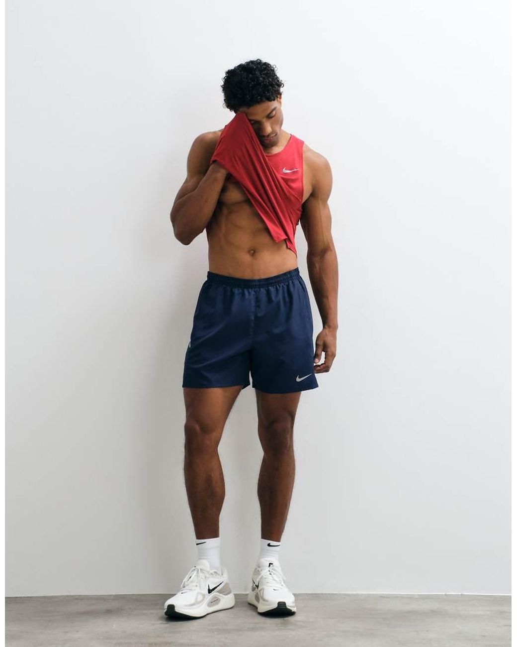 Nike Blue Miler Dri-Fit 5 Inch Shorts for men