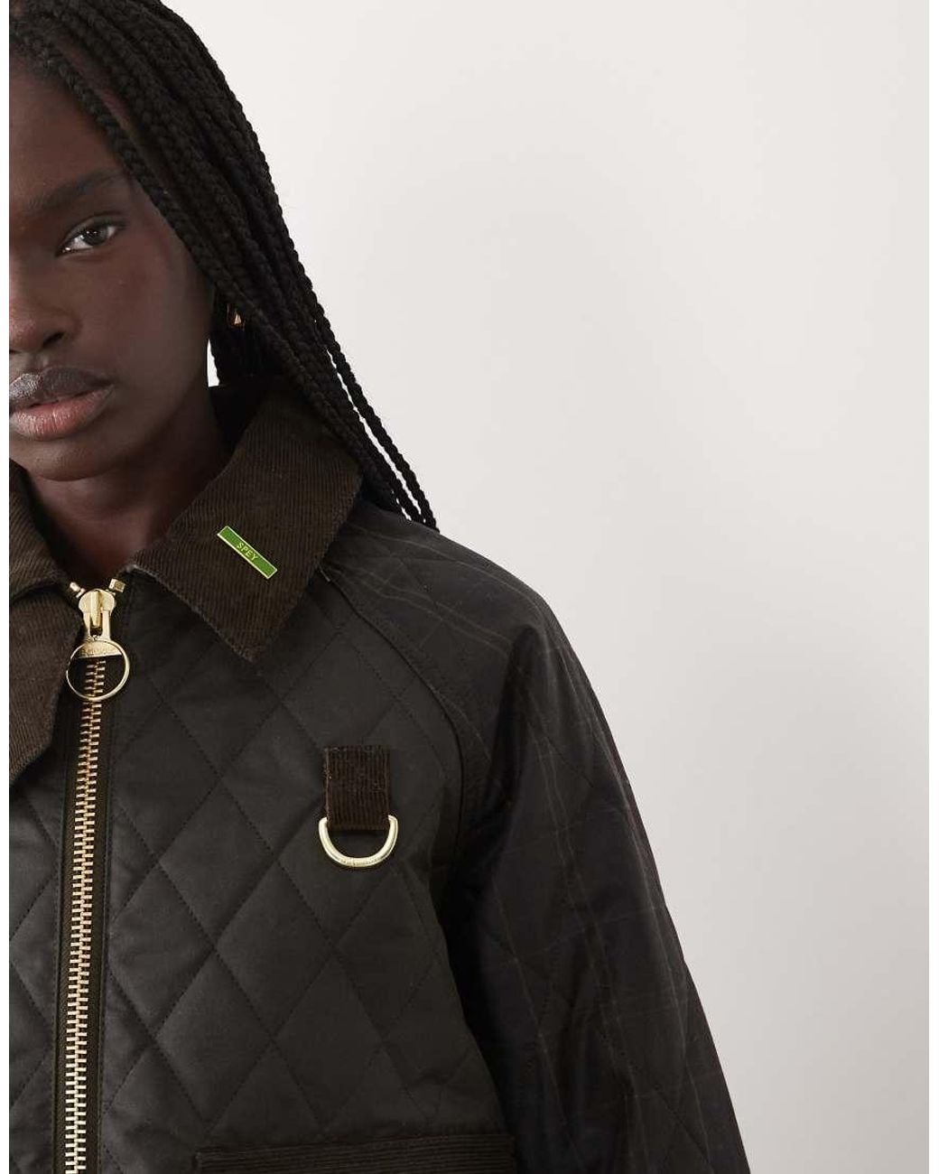 Barbour Brown Icons Spey Reimagined Tartan Check Quilted Wax Jacket