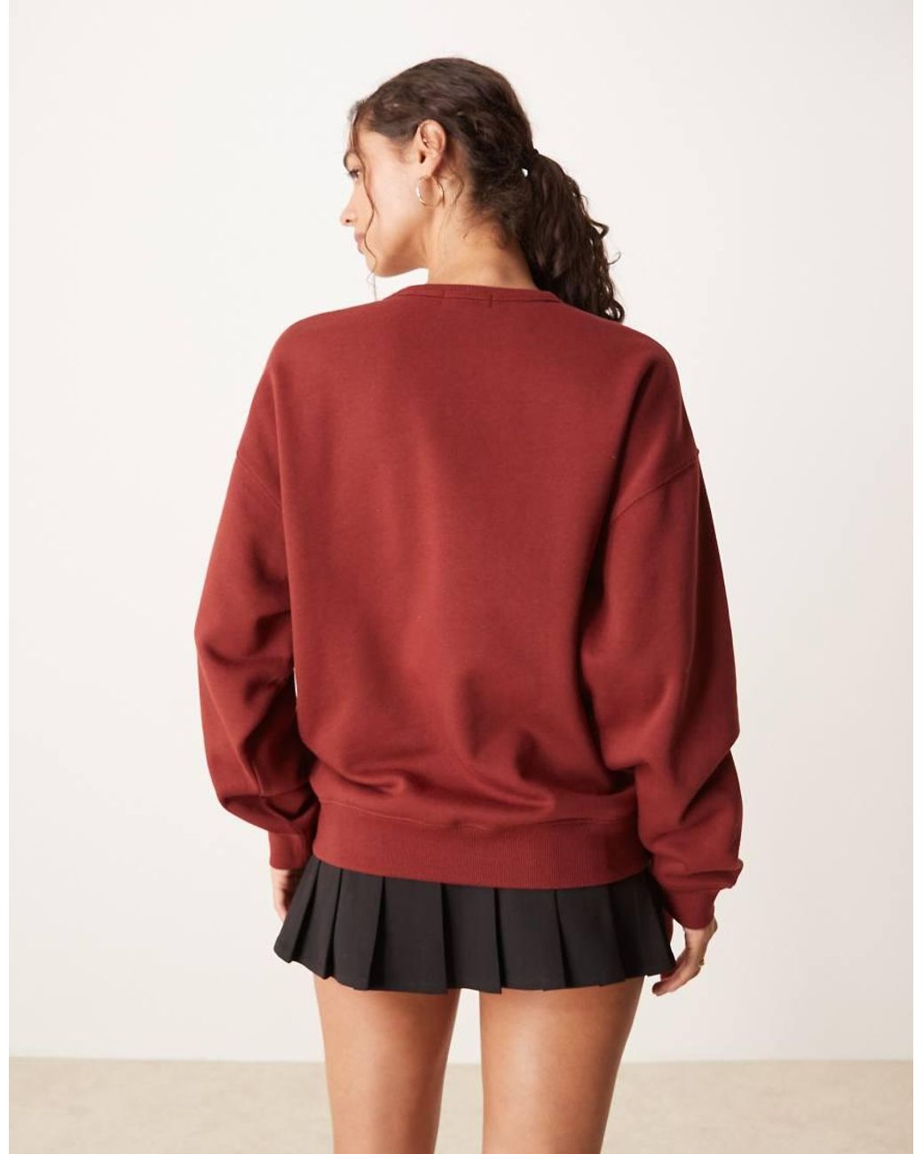 Brave Soul Red Slogan Crew Neck Sweatshirt