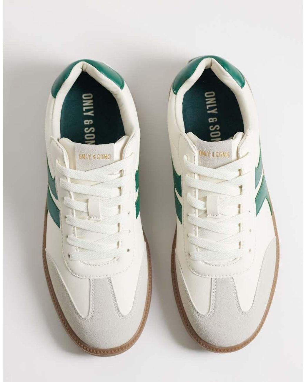 Only & Sons Green Low Trainers With Gum Sole for men