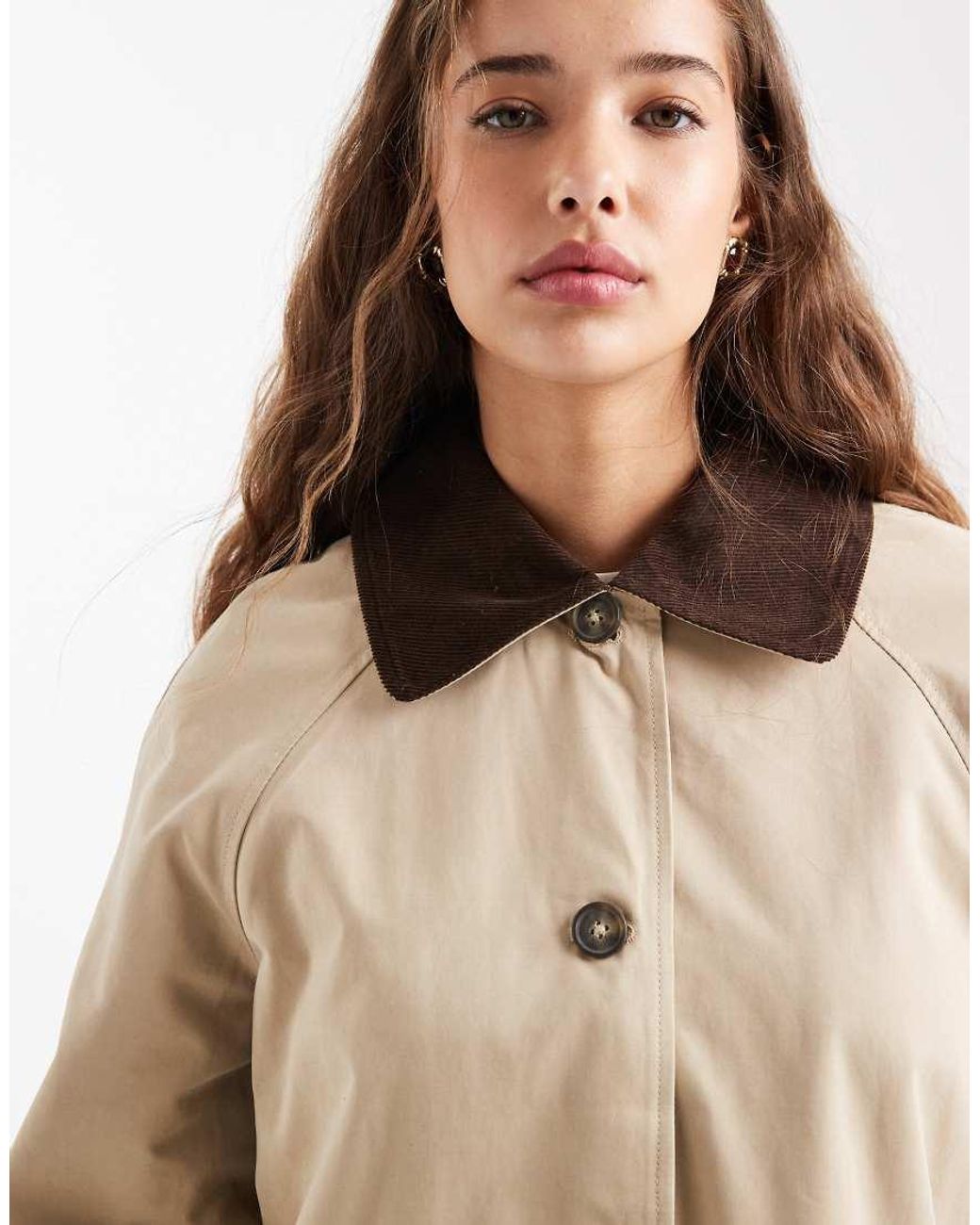 Mango Natural Teen Longline Barn Jacket