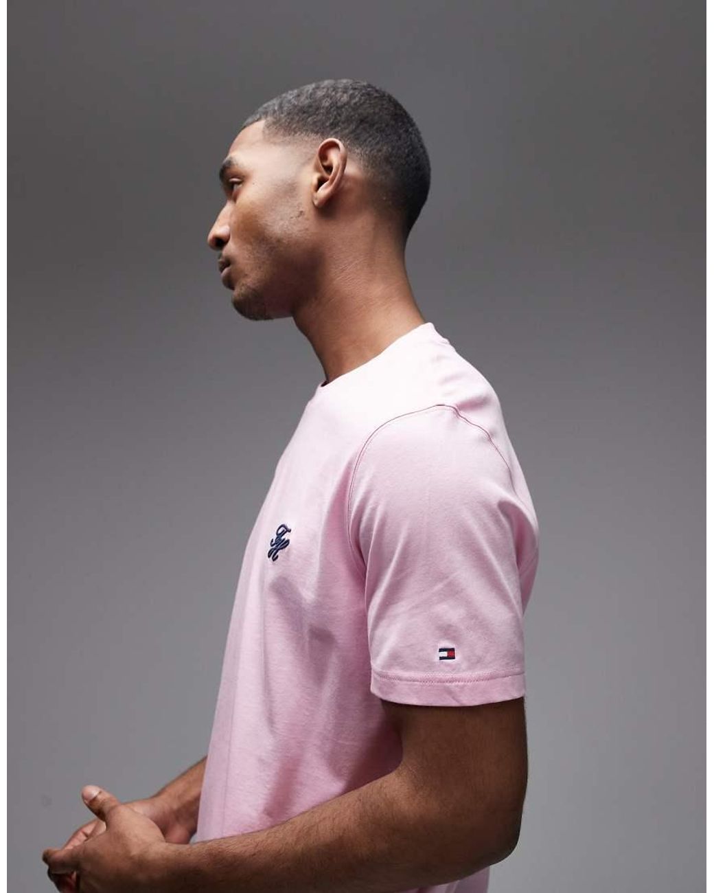 Tommy Hilfiger Pink Script Monogram T-Shirt for men