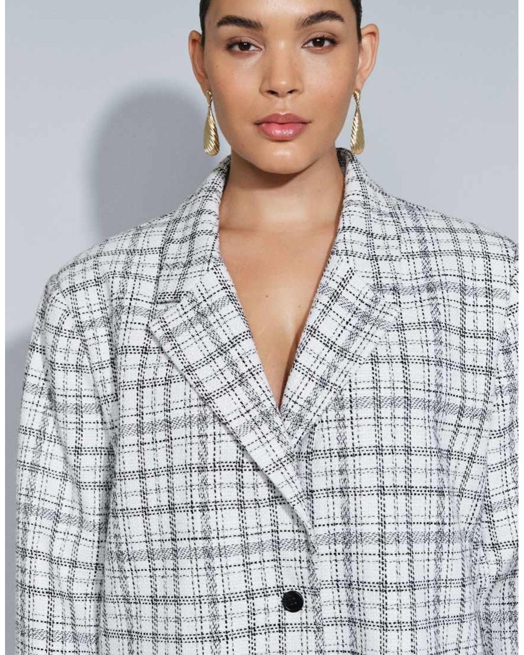 ASOS Gray Curve Tailored Oversized Blazer
