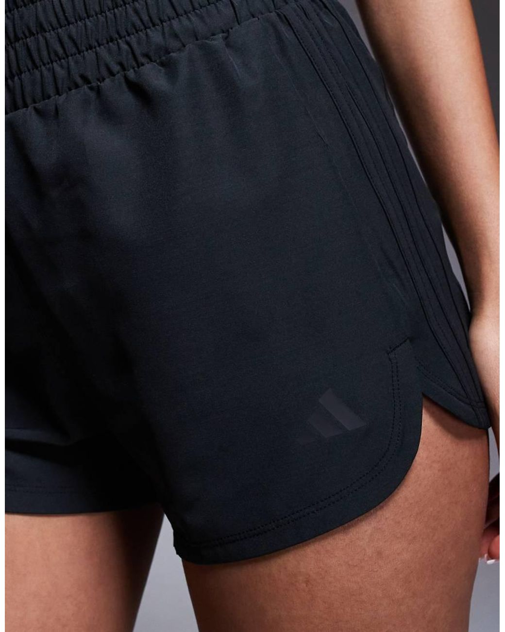 Adidas Originals Gray Adidas Training Pacer High Waisted 3"" Shorts