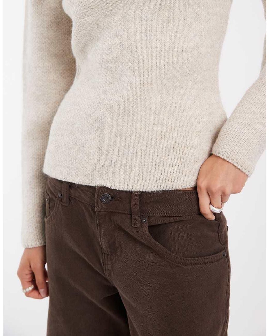 ASOS Natural Knitted Jumper With Fitted Waist