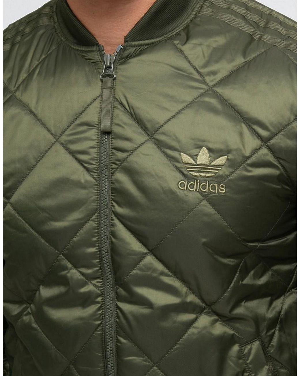adidas Originals Quilted Superstar Bomber Jacket Ay9144 in Green for Men |  Lyst UK