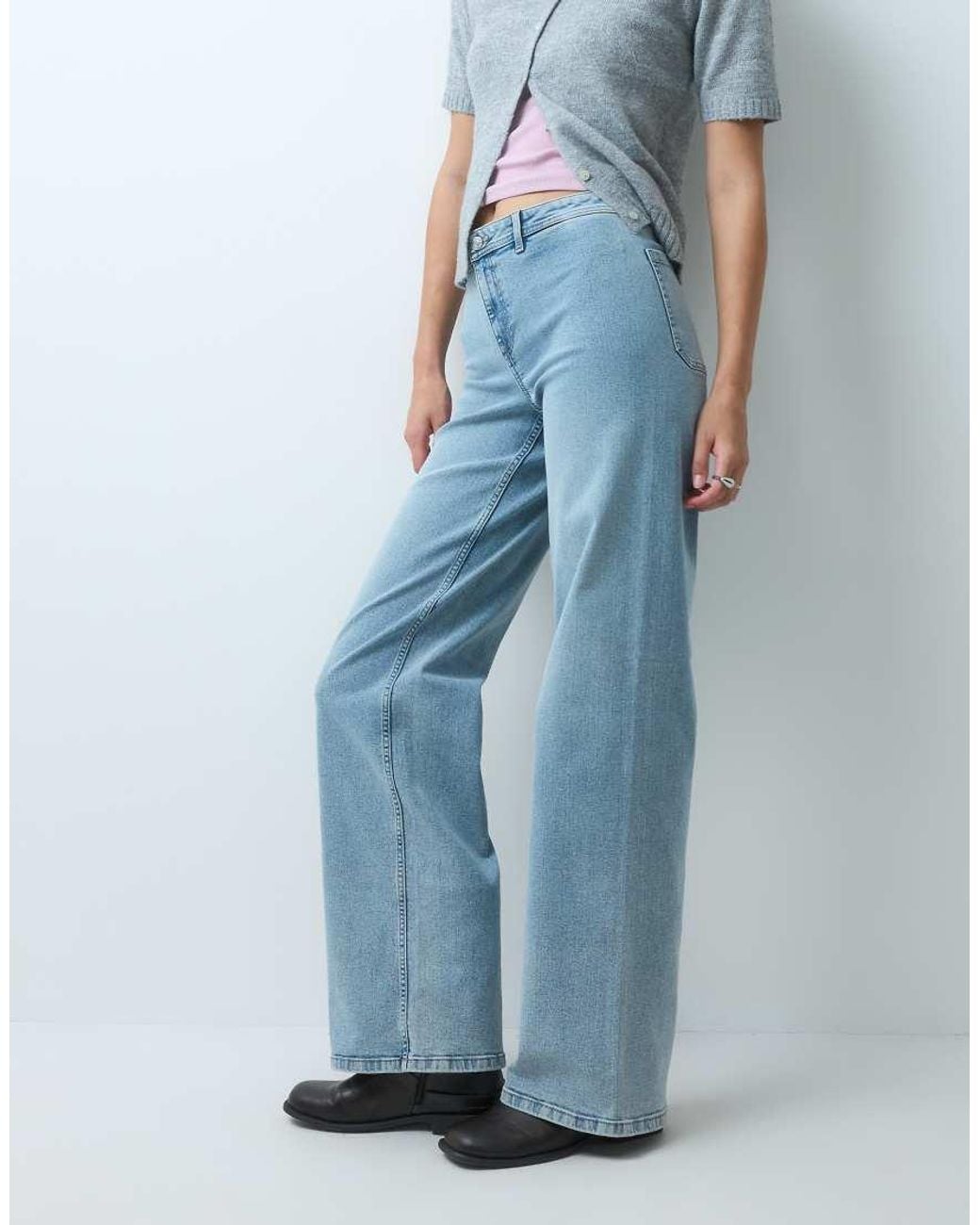 JDY Tall Blue Vanessa Wide Leg Jeans