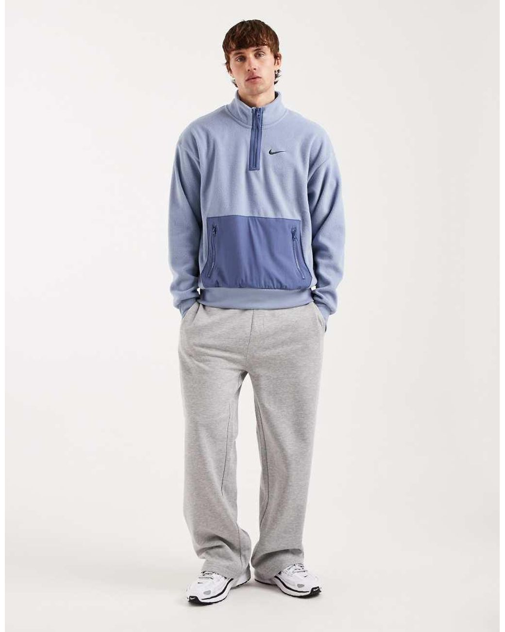 Nike Blue Quarter Zip Polar Sweatshirt for men