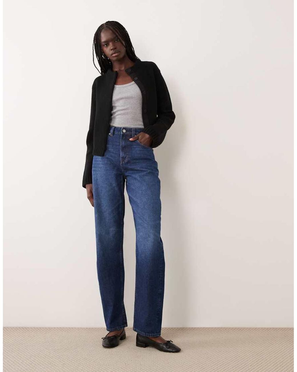 ARKET Black Pure Wool Long Sleeve High Neck Cardigan