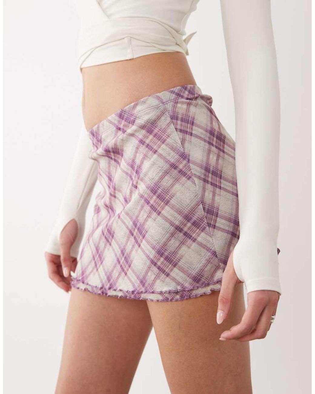 Cotton On White Satin Lace Mini Skirt