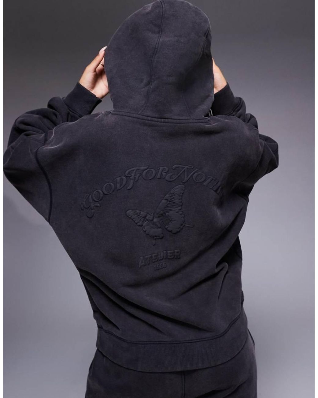 Good For Nothing Blue Washed Relaxed Hoodie