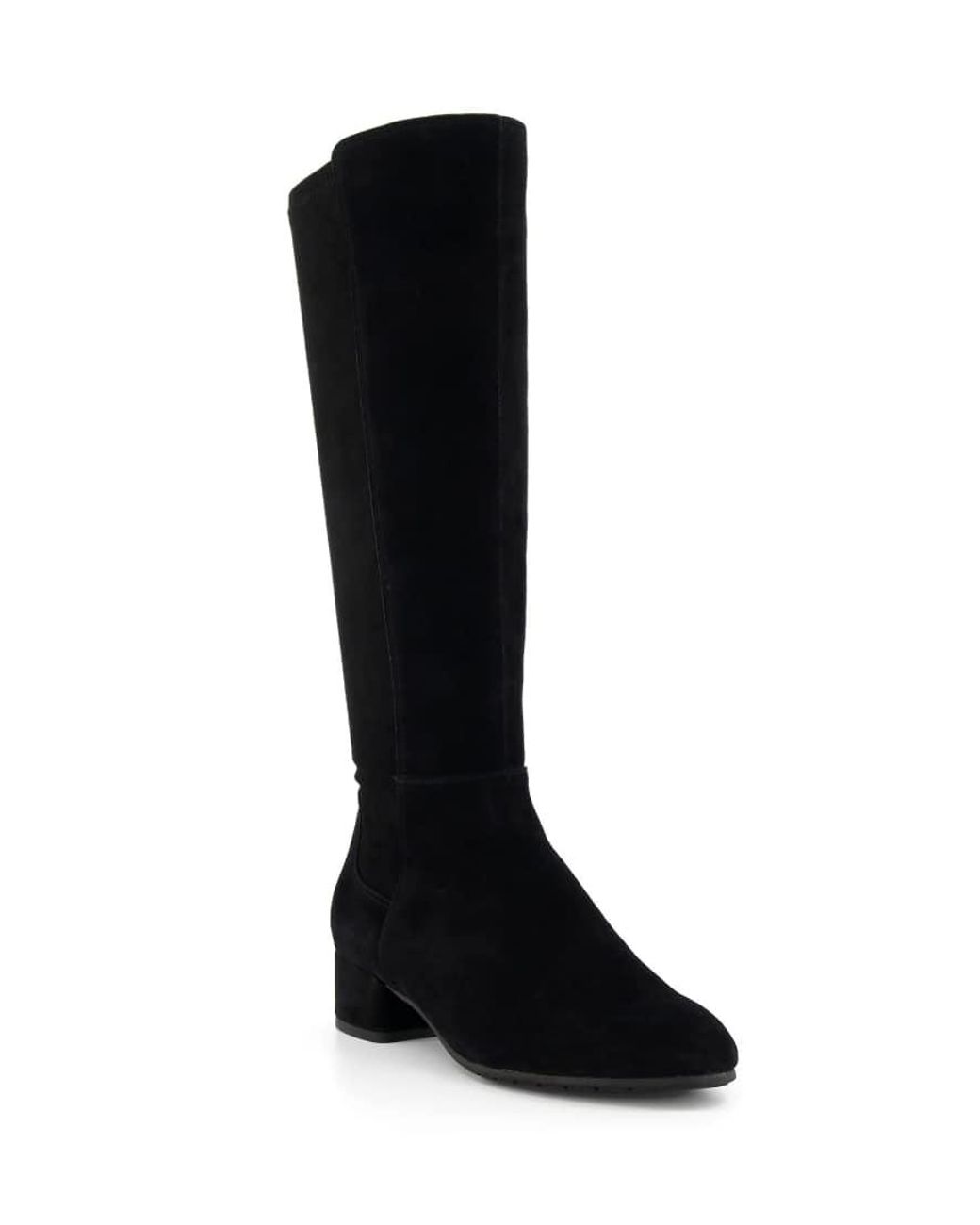 Dune Black Tayla Suede Knee High Boots