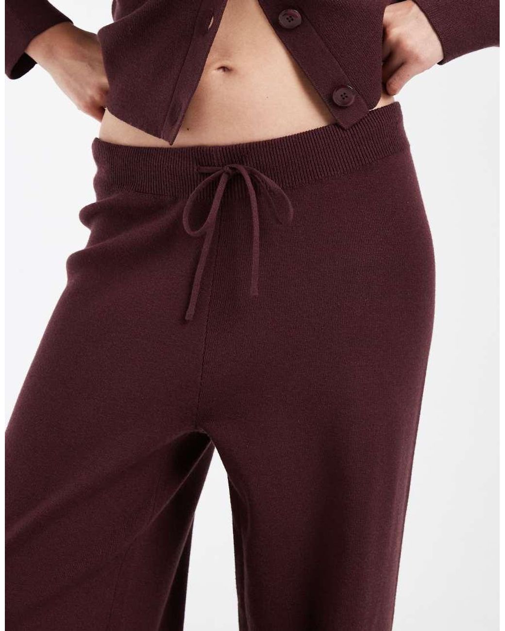 ONLY Red Wide Leg Knitted Pants
