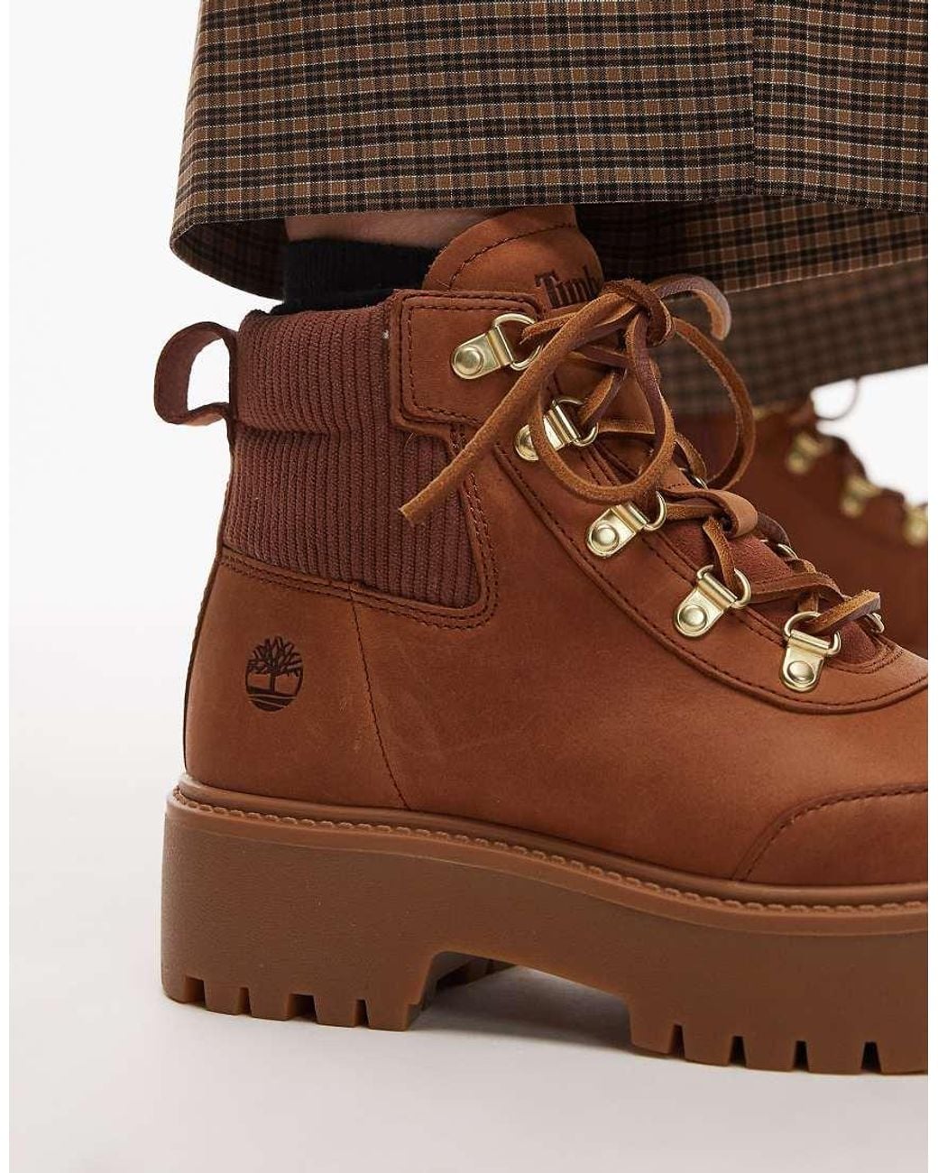 Timberland Gray Stone Street Lace Up Platform Boots