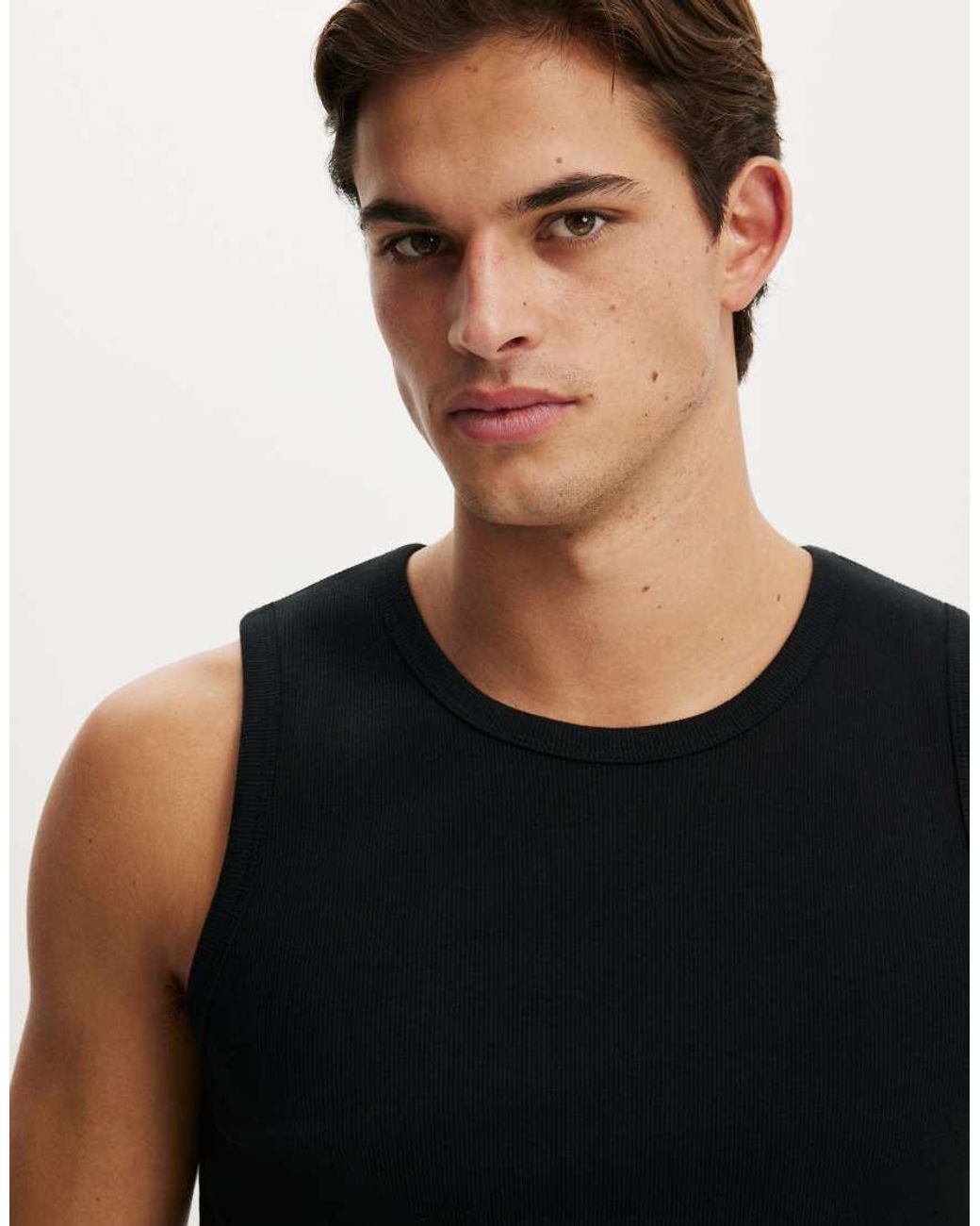 Cotton On Black Rib Tank for men