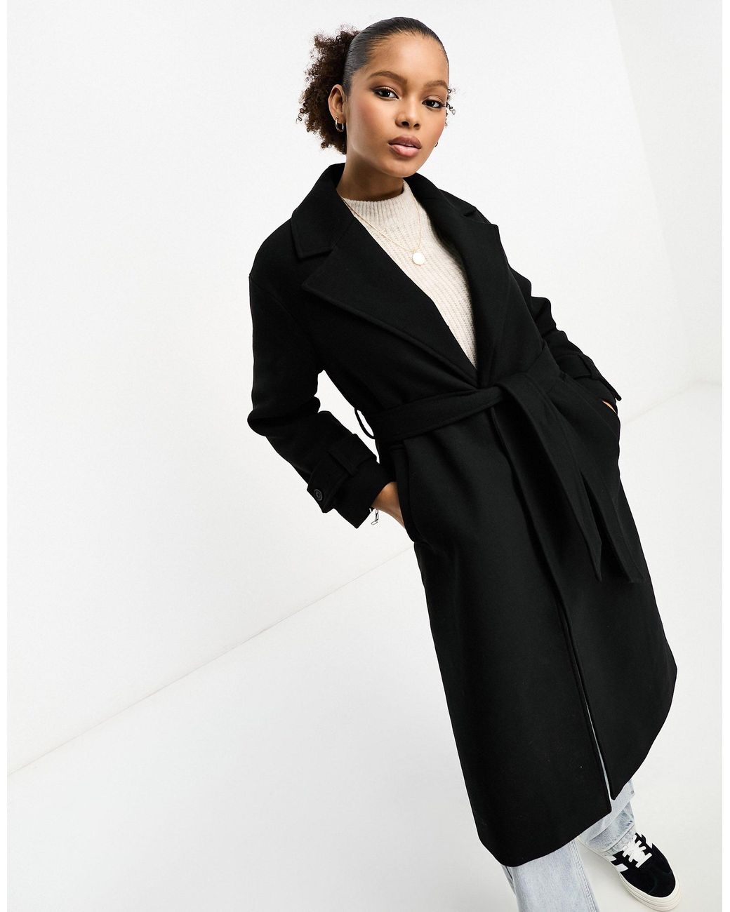 Manteau noir stradivarius hotsell
